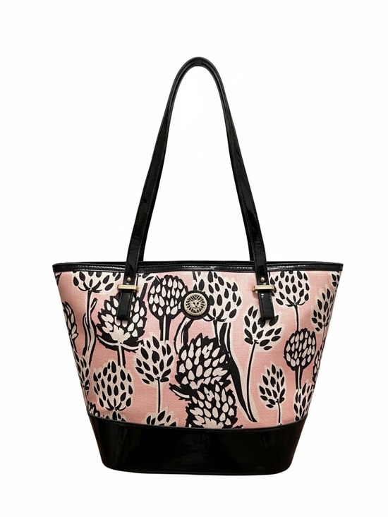 Anne Klein Handbags - Anne Klein Pink and Black Floral Tote